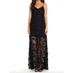 Erin Fetherston NWT Lillian Open Lace Maxi Dress Black Women's Cocktail Special